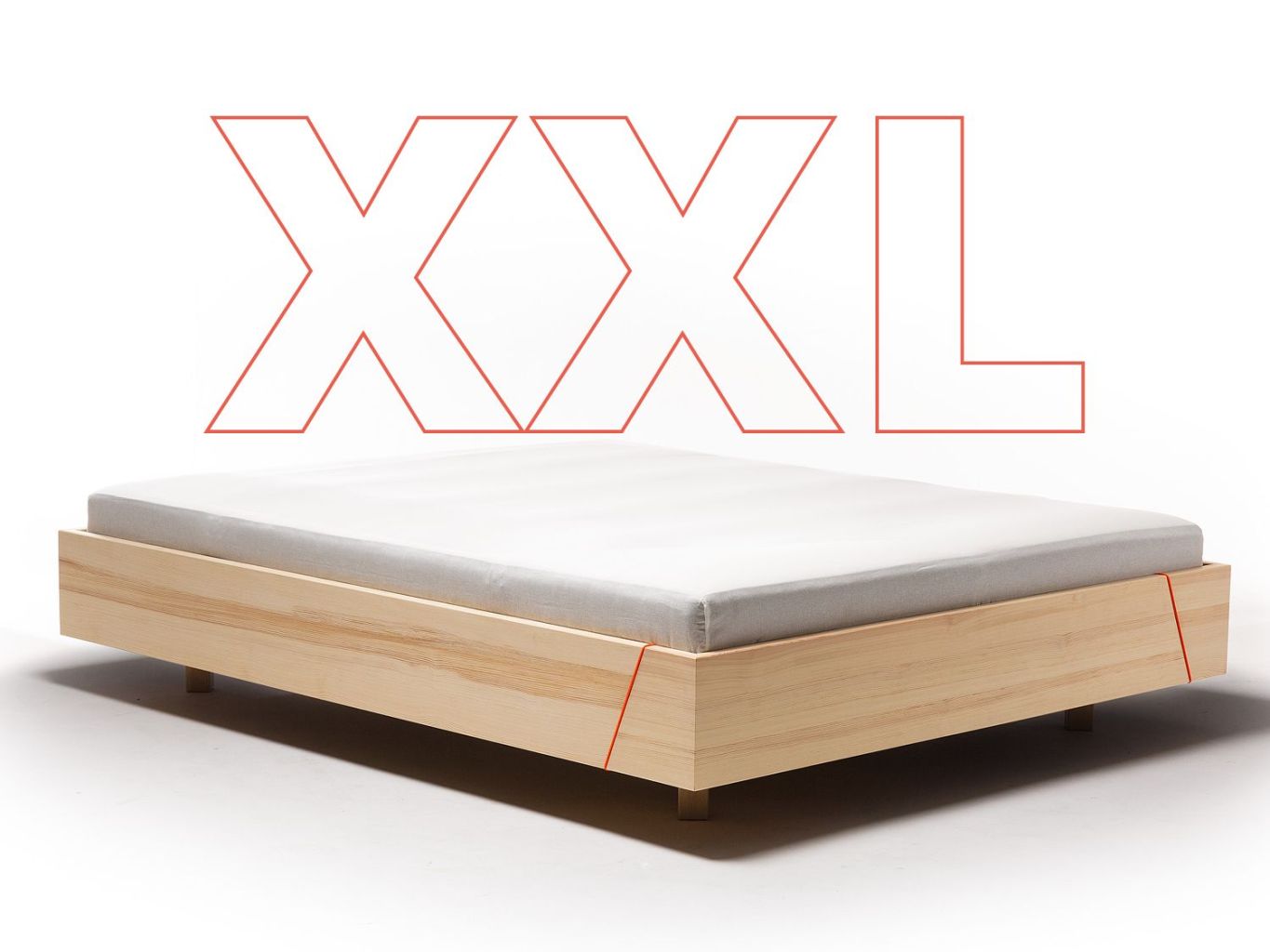 grosses Familienbett, XXL, schwebend, Holz, Massivholz, design, nachhaltig