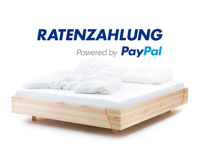 Kiezbett mit Ratenzahlung by Paypal Logo